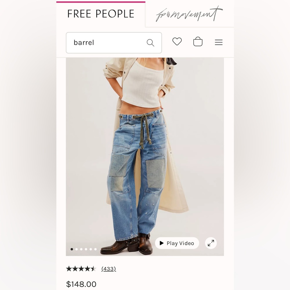Free people barrel jeans